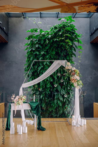 Simple indoor beautiful wedding decor, surprise romantic date indoors