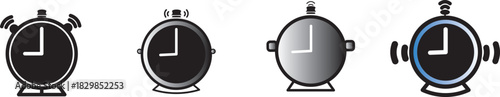 Alarm clock icon set. Alarm clock icon line style. alarm clock icon sign. clock icon set vector