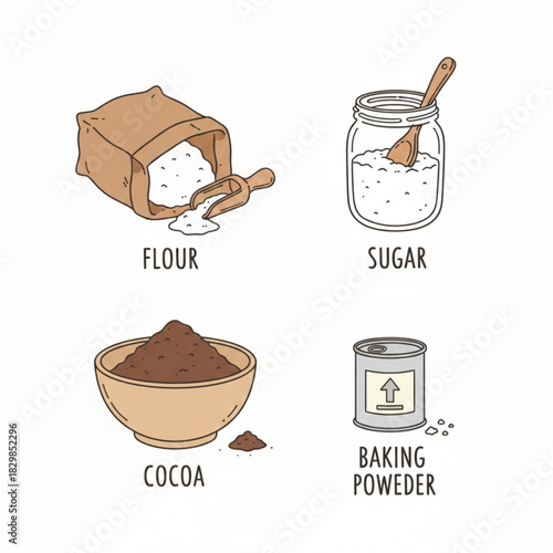 Flour, sugar