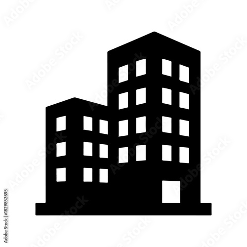 Wallpaper Mural Simple black and white building icon for business and real estate Torontodigital.ca