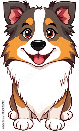 Cute cartoon a illustrator vector Sheltie