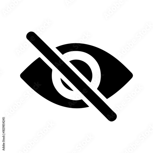 Eye with a line through it censorship privacy and restriction concept