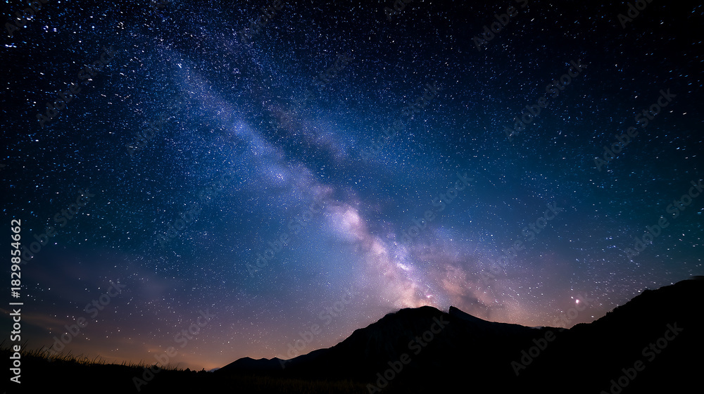 custom made wallpaper toronto digital깊은 밤 은하수와 별이 빛나는 숲 풍경