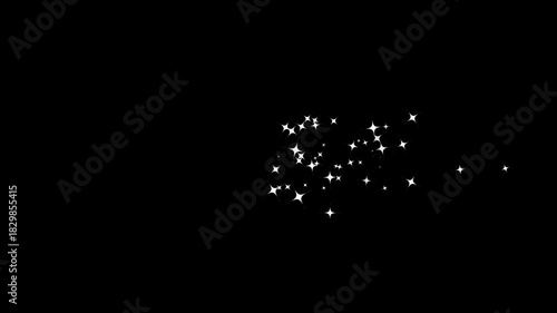 Wallpaper Mural Glitter twinkle star animation with glowing spark dust on black screen, white cartoon stars blinking gracefully for 4K cosmic night motion graphic design. Torontodigital.ca