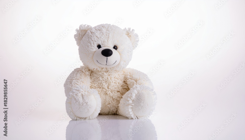 Obraz premium Cute White Teddy Bear Sitting