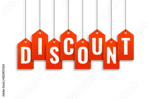 creative discount banner in hanging tag style