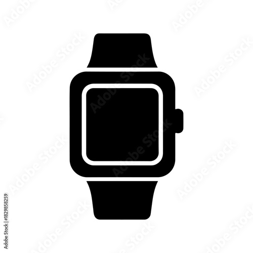 Smartwatch icon modern wearable technology device in simple black and white