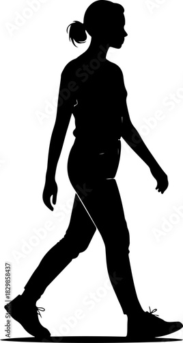Woman Walking Away silhouette vector illustration