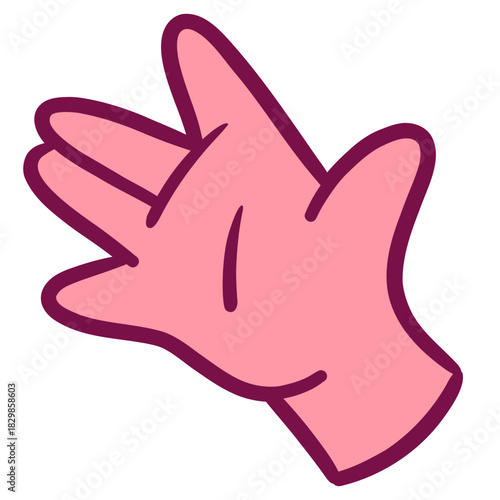 Cartoon hand sign vector drawing illustration