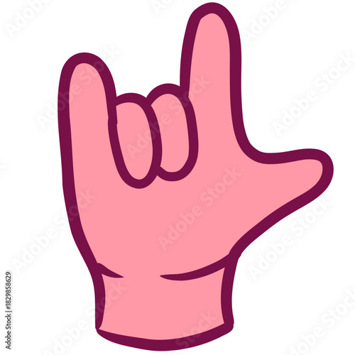 Cartoon hand sign vector drawing illustration