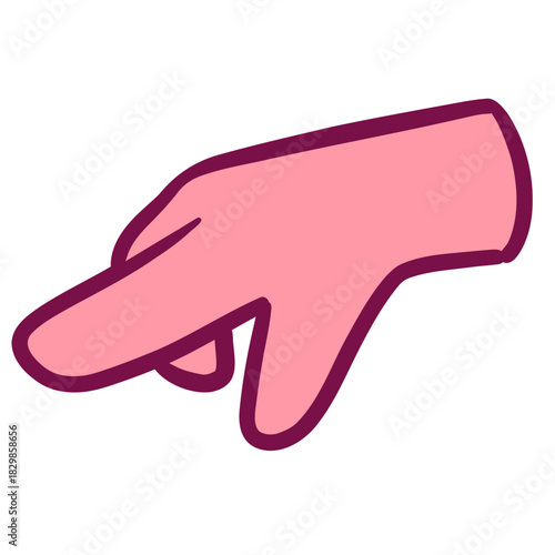 Cartoon hand sign vector drawing illustration