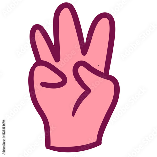 Cartoon hand sign vector drawing illustration