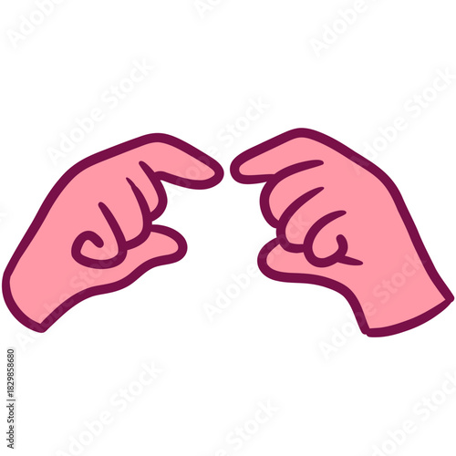 Cartoon hand sign vector drawing illustration