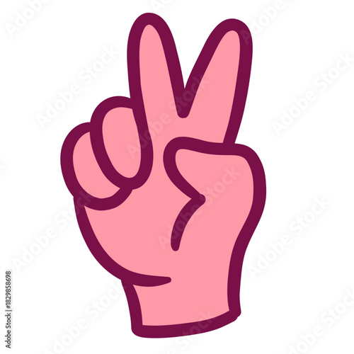 Cartoon hand sign vector drawing illustration