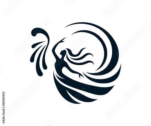 Silhouette of woman dancing