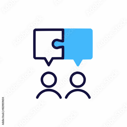 Teamwork puzzle icons