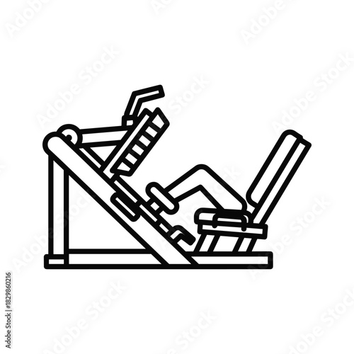 Leg Press Machine Outline Icon