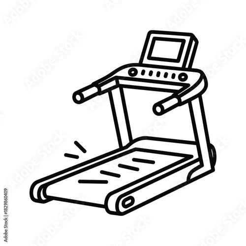 Treadmill Line Art Illustration for Fitness and Exercise