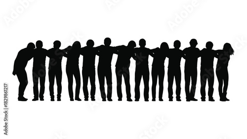United group silhouette isolated on white background, Vector