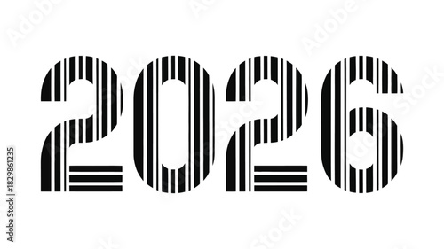 Barcode style number 2026 graphic design element