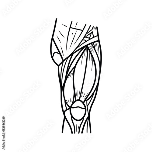 Human Thigh and Knee Muscle Anatomy Diagram