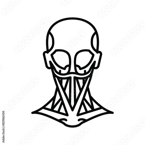 Minimalist Sci-Fi Robotic Head Outline Icon