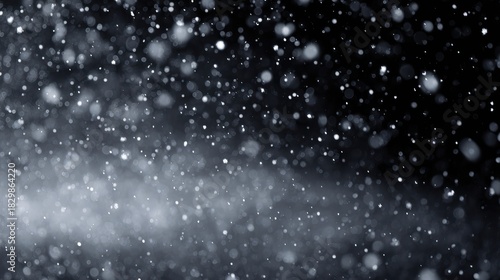 real snow falling on black background, isolated snowflakes, blend layer effect for screen, high-detail texture, winter overlay