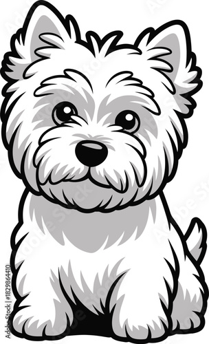 Cute cartoon a illustrator vector Westie