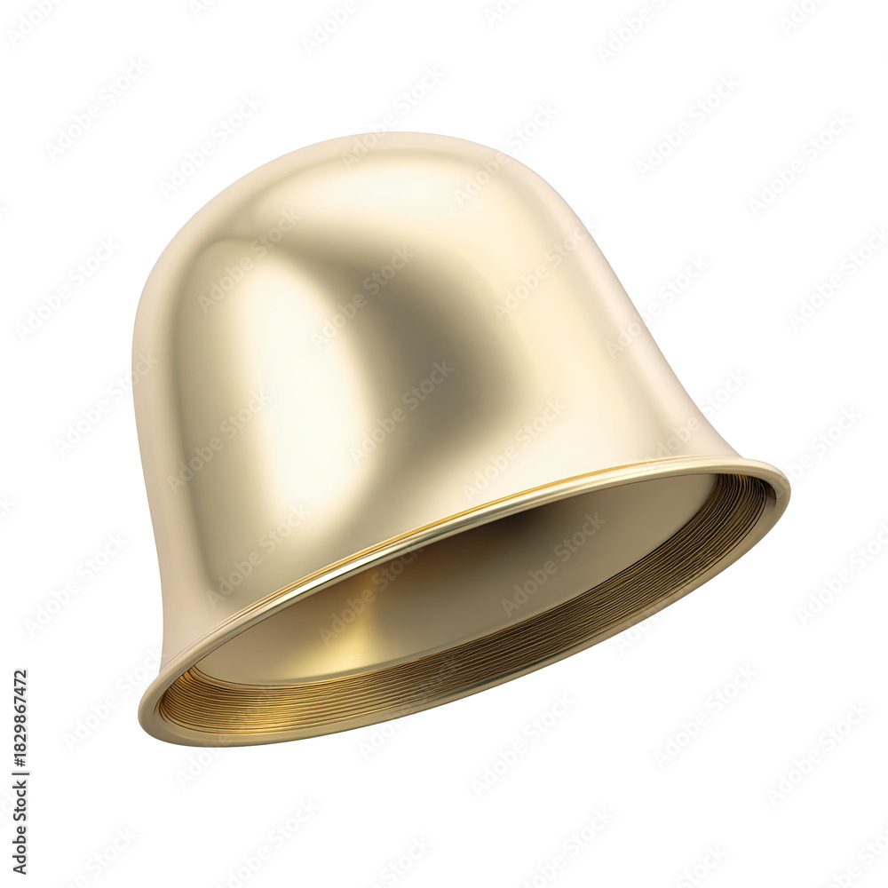 Fototapeta premium A shiny golden bell with a smooth surface, perfect for various design and decorative purposes.
