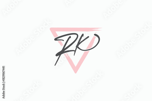 Signature Style Hand Drawn RK Initial Logo – Elegant Black Script, Modern Minimalist Branding for Business, Blog, or Personal Use