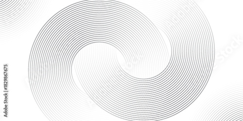 White geometric abstract background overlapping layers on bright space with line effect decoration. Circle style concept modern graphic design element for banner, flyer, card. Eps 10