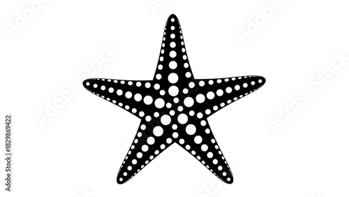 Starfish Silhouette Icon – Marine Sea Star Vector Illustration for Ocean & Beach Design