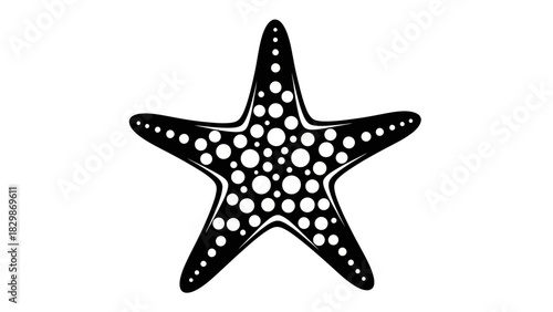 Starfish Silhouette Icon – Marine Sea Star Vector Illustration for Ocean & Beach Design