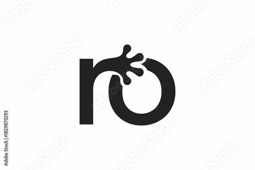 Letter RO Frog Hand Logo 