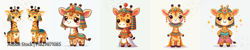 cute giraffe in Cleopatra costume