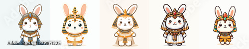 cute rabbit vector in Cleopatra costume