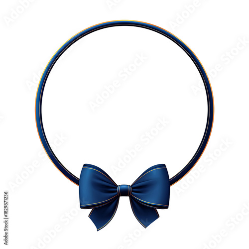 Elegant blue bow tie in a circular design, perfect for formal occasions, events, or graphic embellishments.