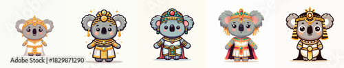 cute koala vector in cleopatra costume
