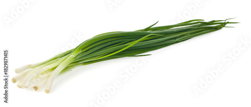 Green onion isolated on white background.
