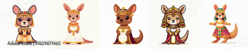 cute kangaroo dressed as Cleopatra