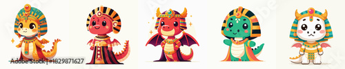 cute dragon in Cleopatra costume