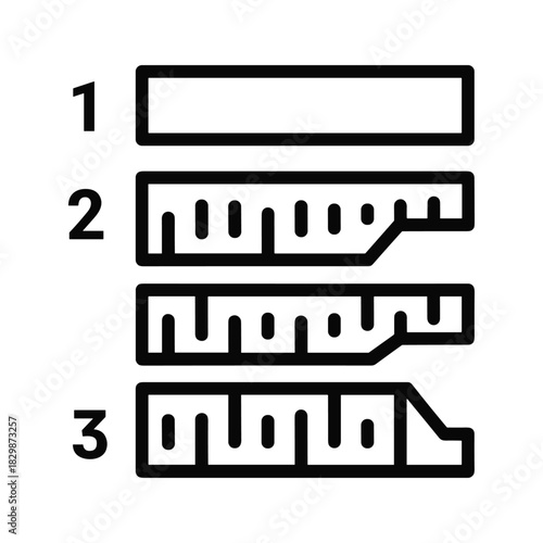 Ruler Design Evolution: Three Steps from Basic Rectangle to Detailed Measuring Tool
