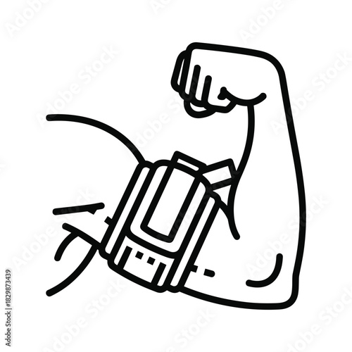 Flexed Bicep with Continuous Glucose Monitor (CGM) Icon