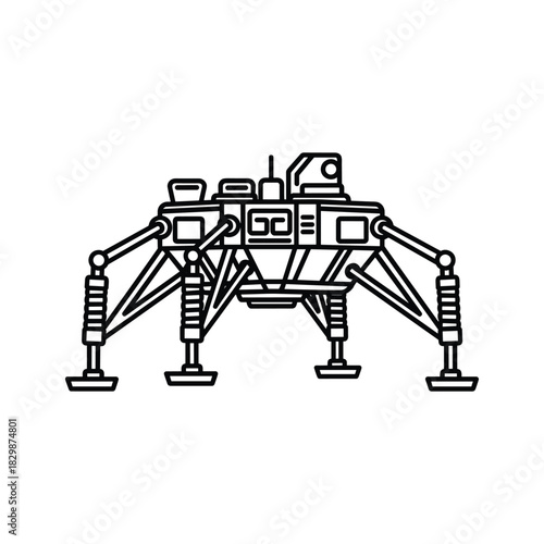 Robotic Space Lander Outline Icon