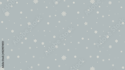 A light blue background with many white snowflakes and stars scattered across the entire surface area evenly