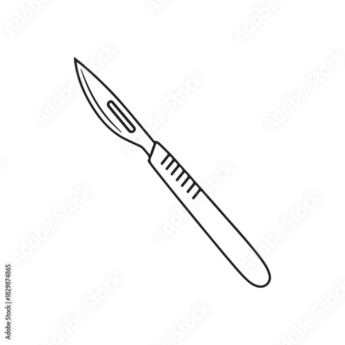 Scalpel outline vector flat illustration design