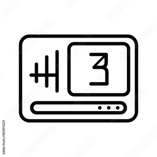 Audio Control Panel with Equalizer and Number 3 Icon