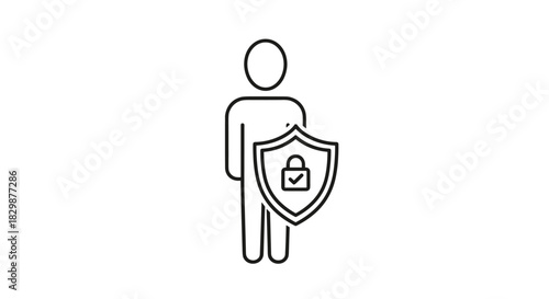 Secure your identity with modern protection person shielded by security icon safeguarding data and privacy confident iconographic symbol, Generative AI.