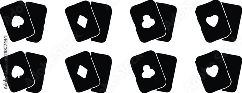 black card suit icons set playing card vector design logo set illustration