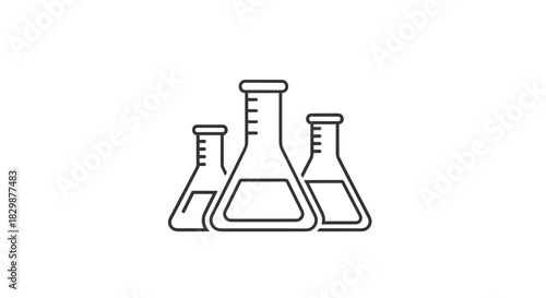 Sleek science lab beakers for medical research and experiment branding a modern icon for chemistry biology and pharmaceutical innovations, Generative AI.